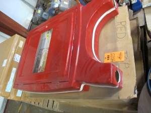(3) CABINETS, 31-1/2" X 48" X 8" SIZE, FIRE HOSE KIND. FREE STANDING, FIBERGLASS, BREAK GLASS DOOR, RED COLOR. LOADING & HANDLING FEE $15-4075